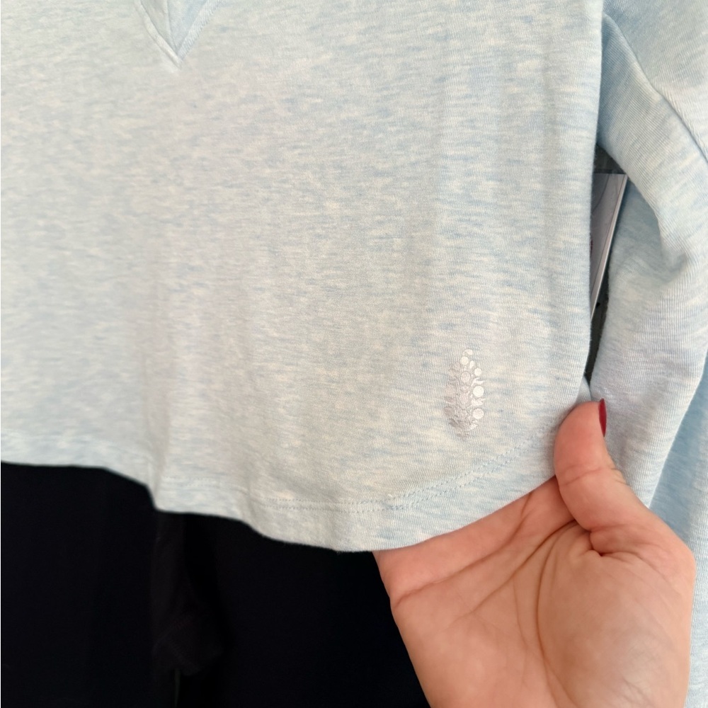 Free People Blue Glow Heather Long Sleeve Top & Tavi Noir Pure Barre Leggings XS - Picture 2 of 7